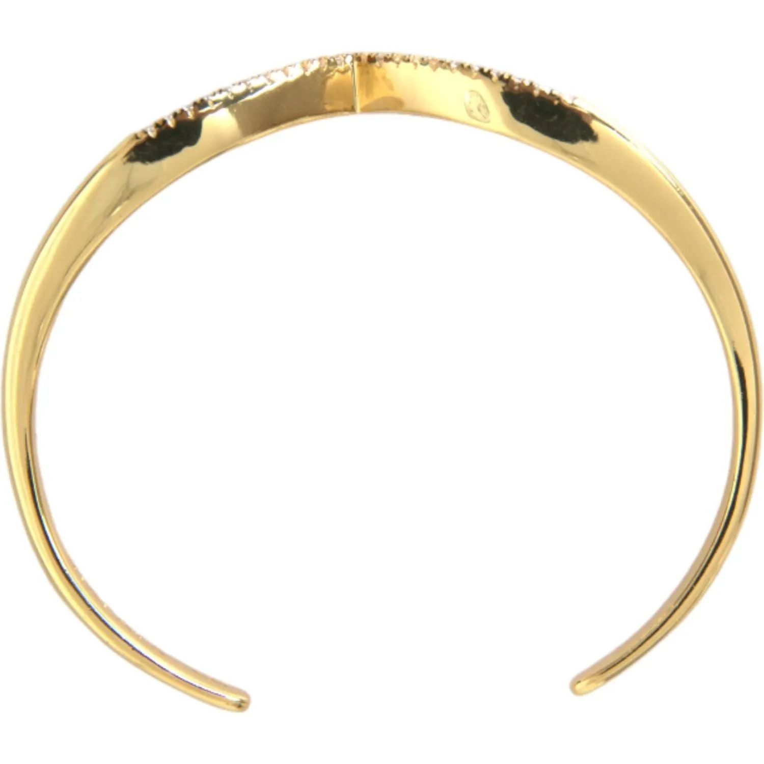 Nialaya Arched Wing Cuff Skyfall Gold CZ 925 Bracelet