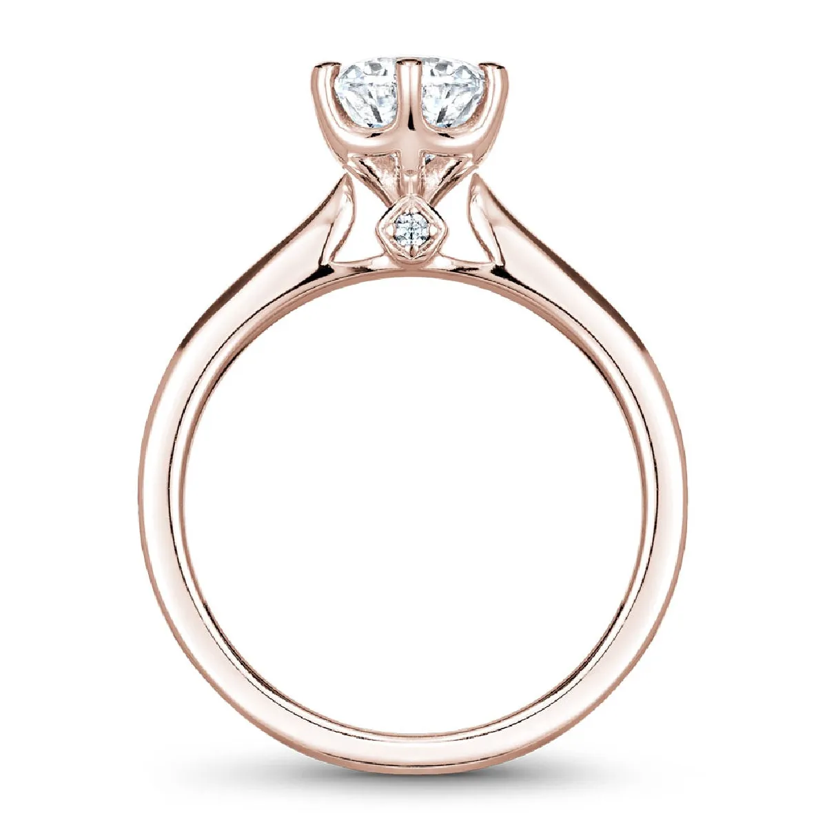 Noam Carver Six-Prong Solitaire Engagement Ring Setting in Rose Gold