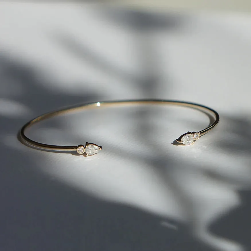 Pear Diamond Cuff Bracelet