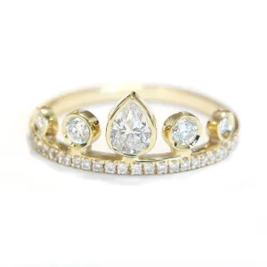 Pear Diamond Unique Tiara Eternity Ring - Meraki