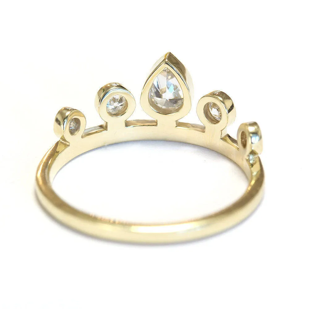 Pear Diamond Unique Tiara Eternity Ring - Meraki