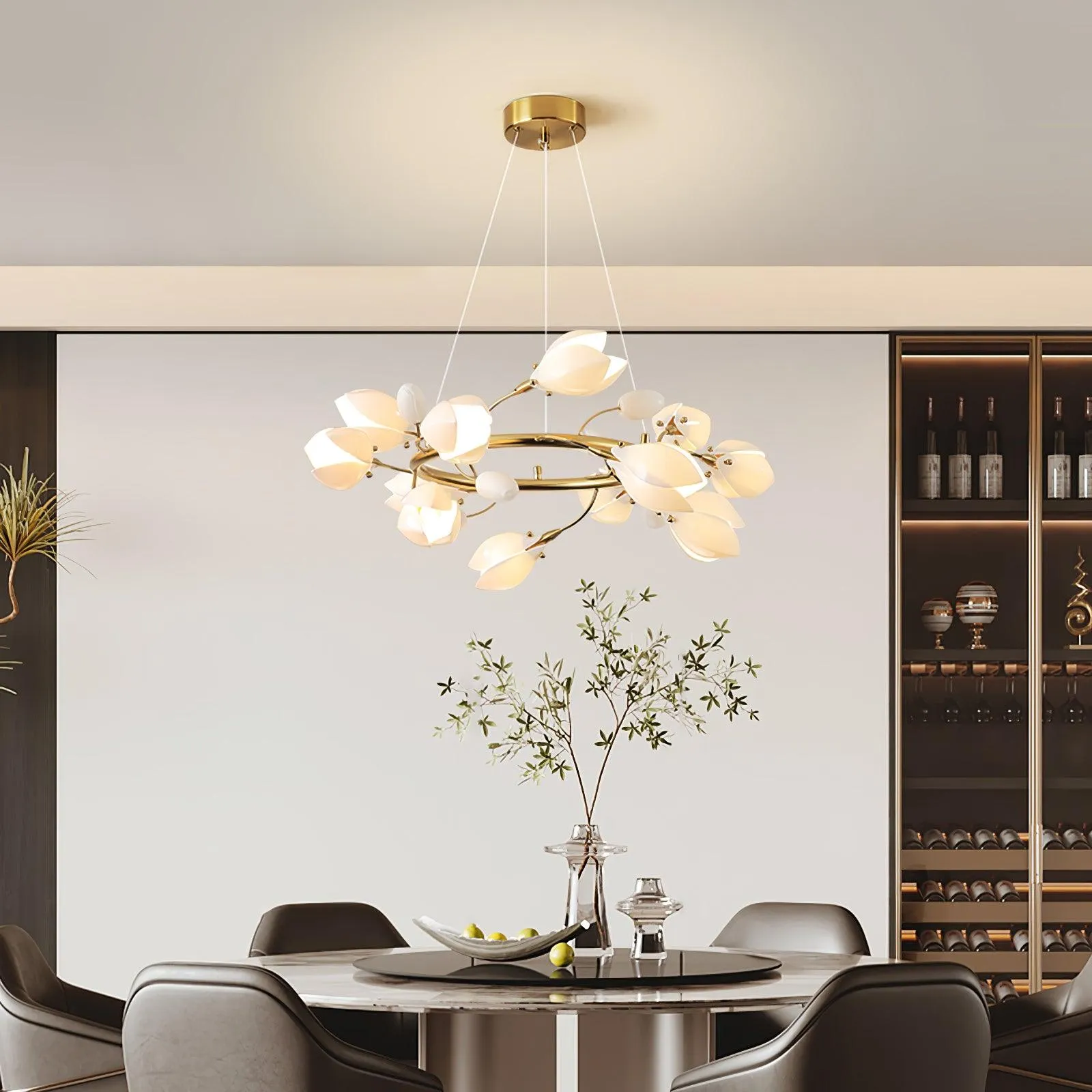 Porcelain Magnolia Chandelier