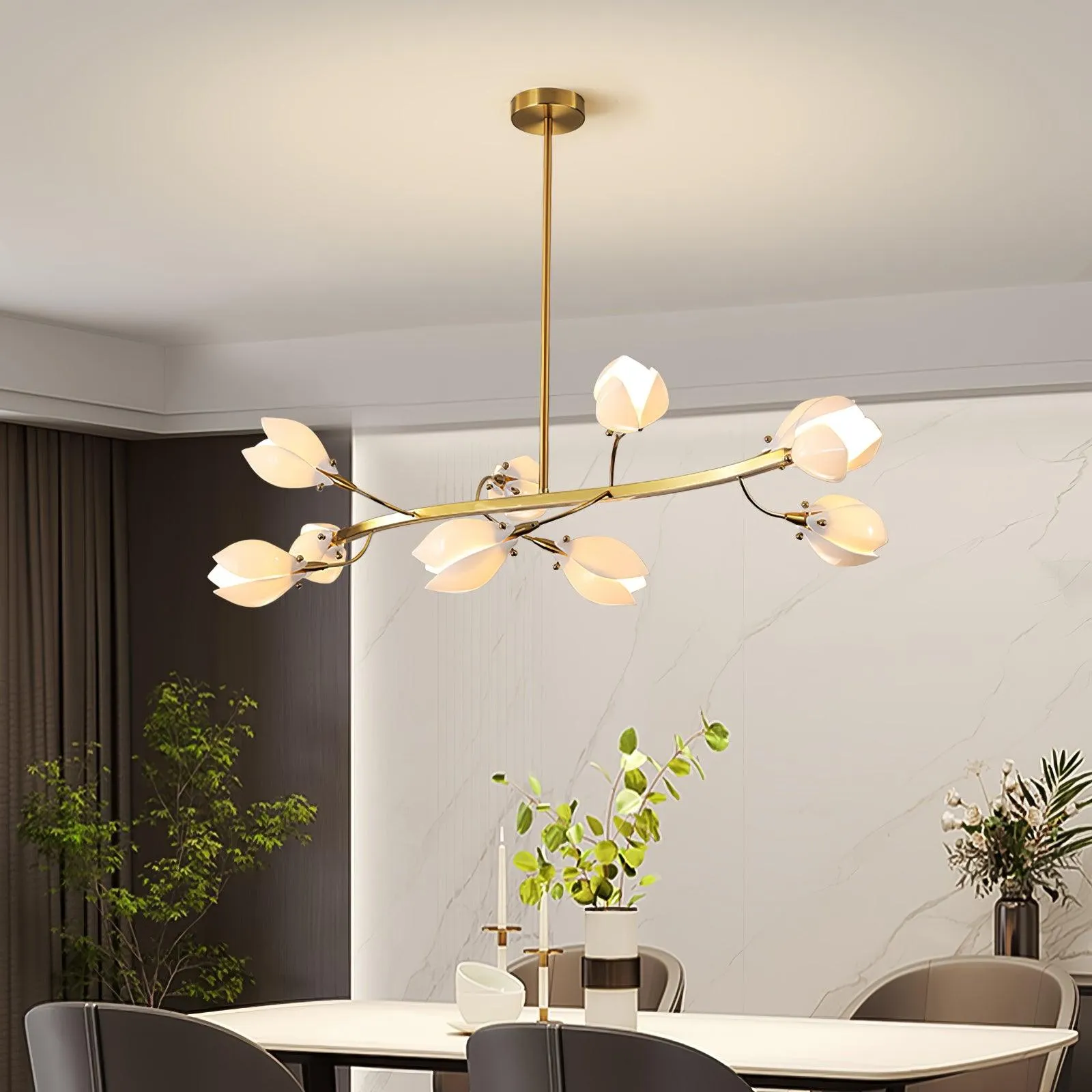 Porcelain Magnolia Chandelier