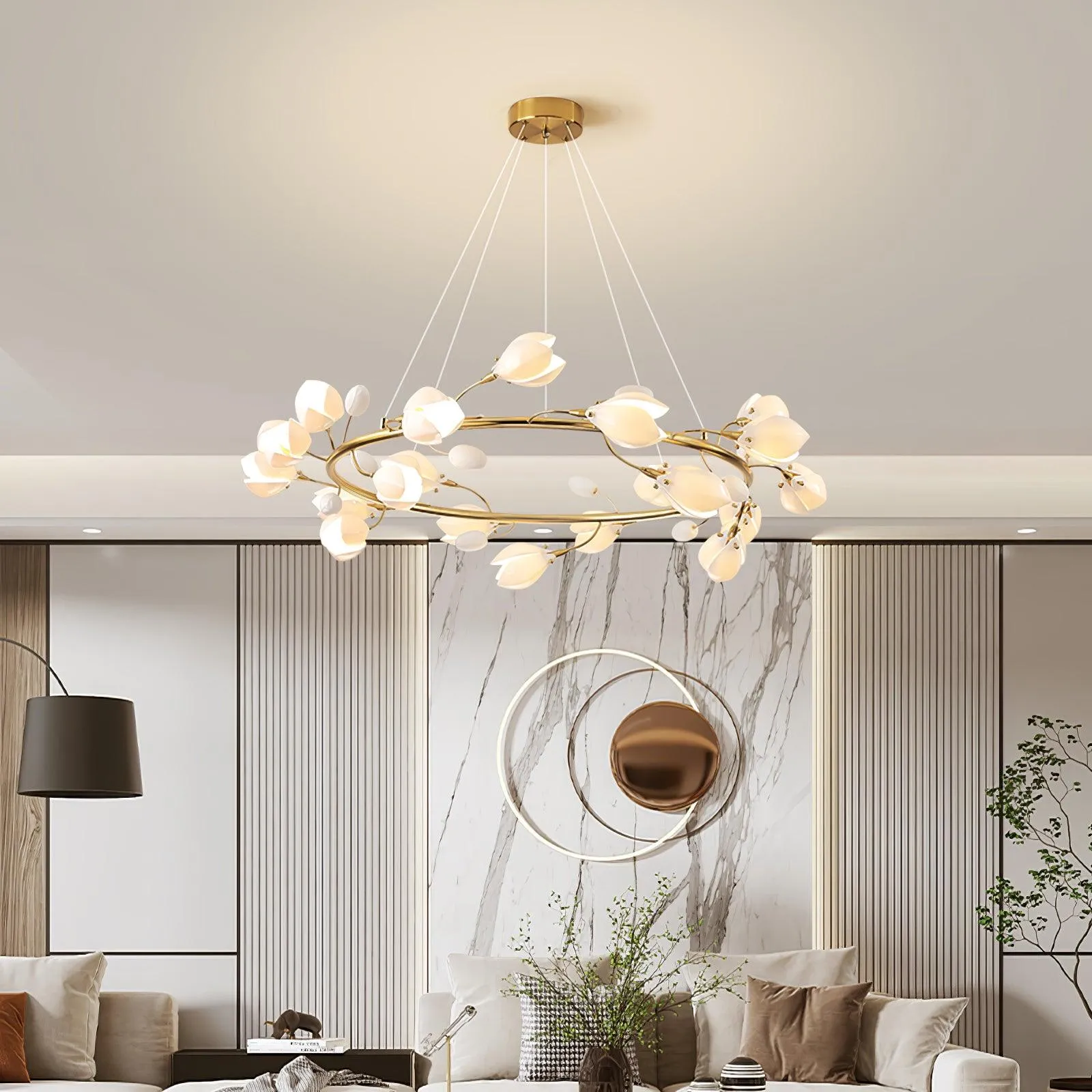 Porcelain Magnolia Chandelier