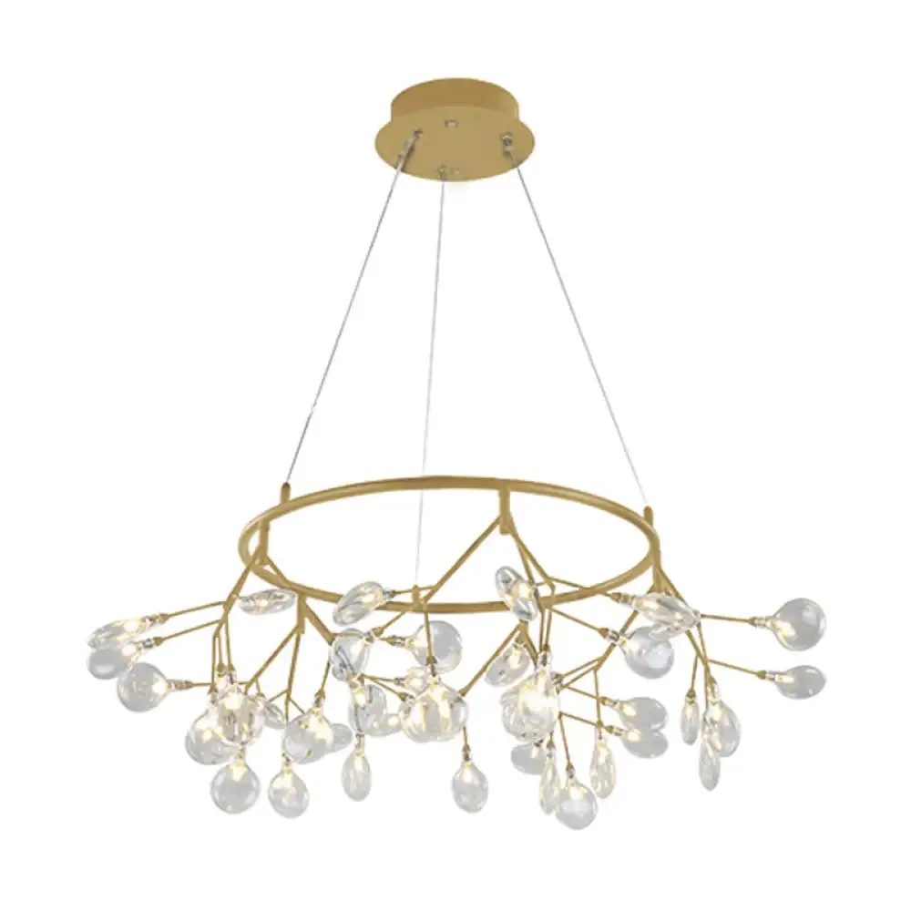 Post-Modern Glass Chandelier Light for Dining Room with LED Ceiling Lighting - Branched Firefly Design