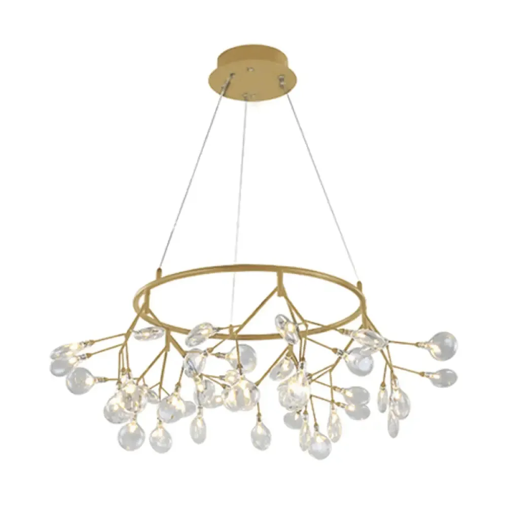 Post-Modern Glass Chandelier Light for Dining Room with LED Ceiling Lighting - Branched Firefly Design