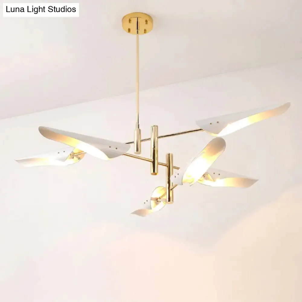 Post-Modern Metallic Burst Chandelier Light for Living Room