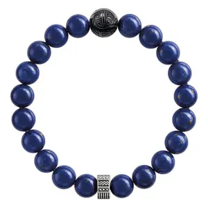 Pulsera de azul real de Plata oscurecida