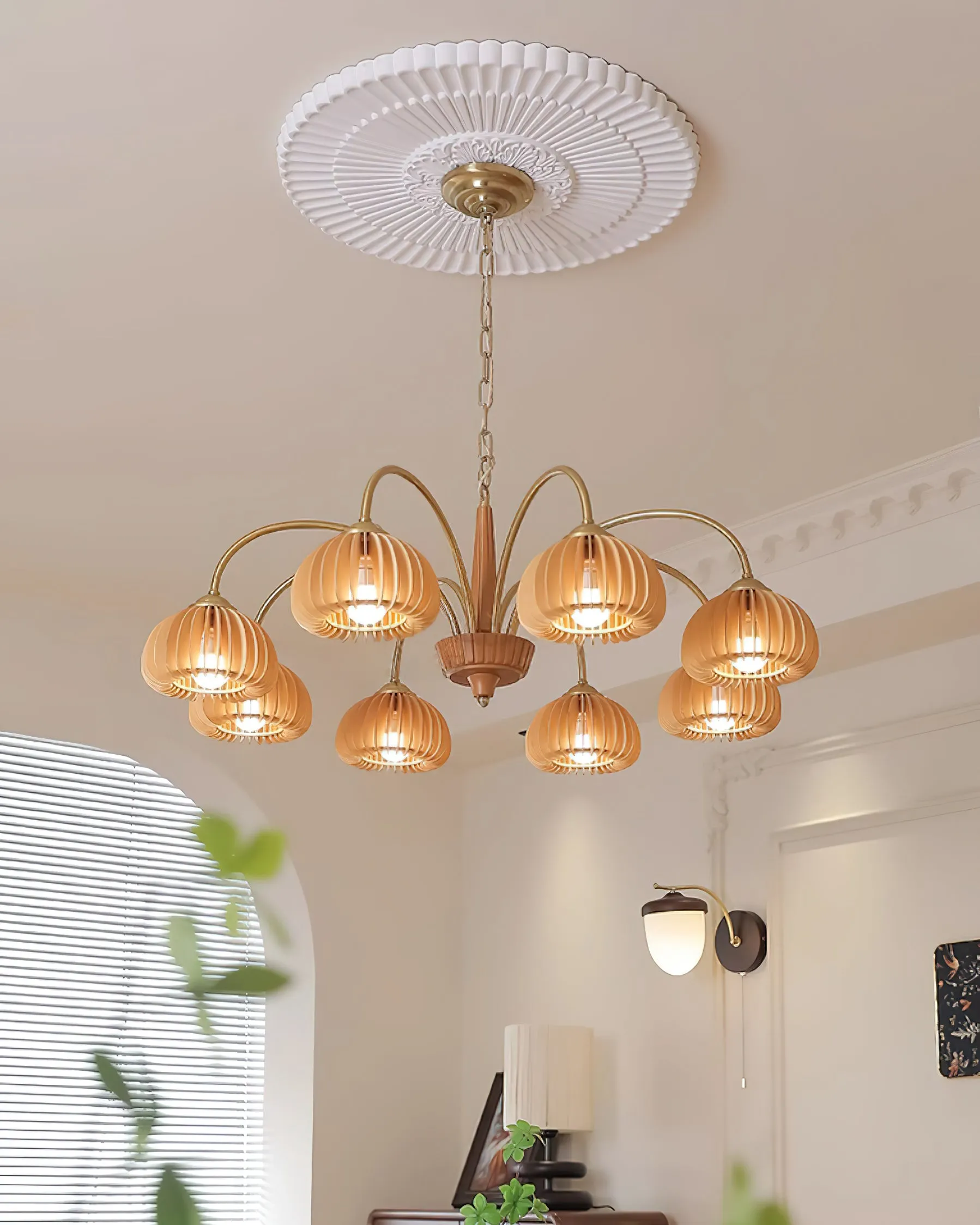 Pumpkin Wooden Chandelier