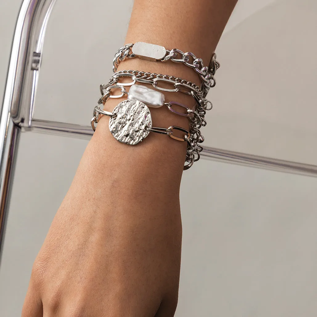 Punk Style Metal Hollow Claw Chain Bracelet Set Temperament for women