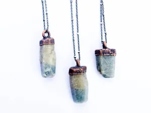 Raw sapphire necklace | Raw sapphire crystal pendant