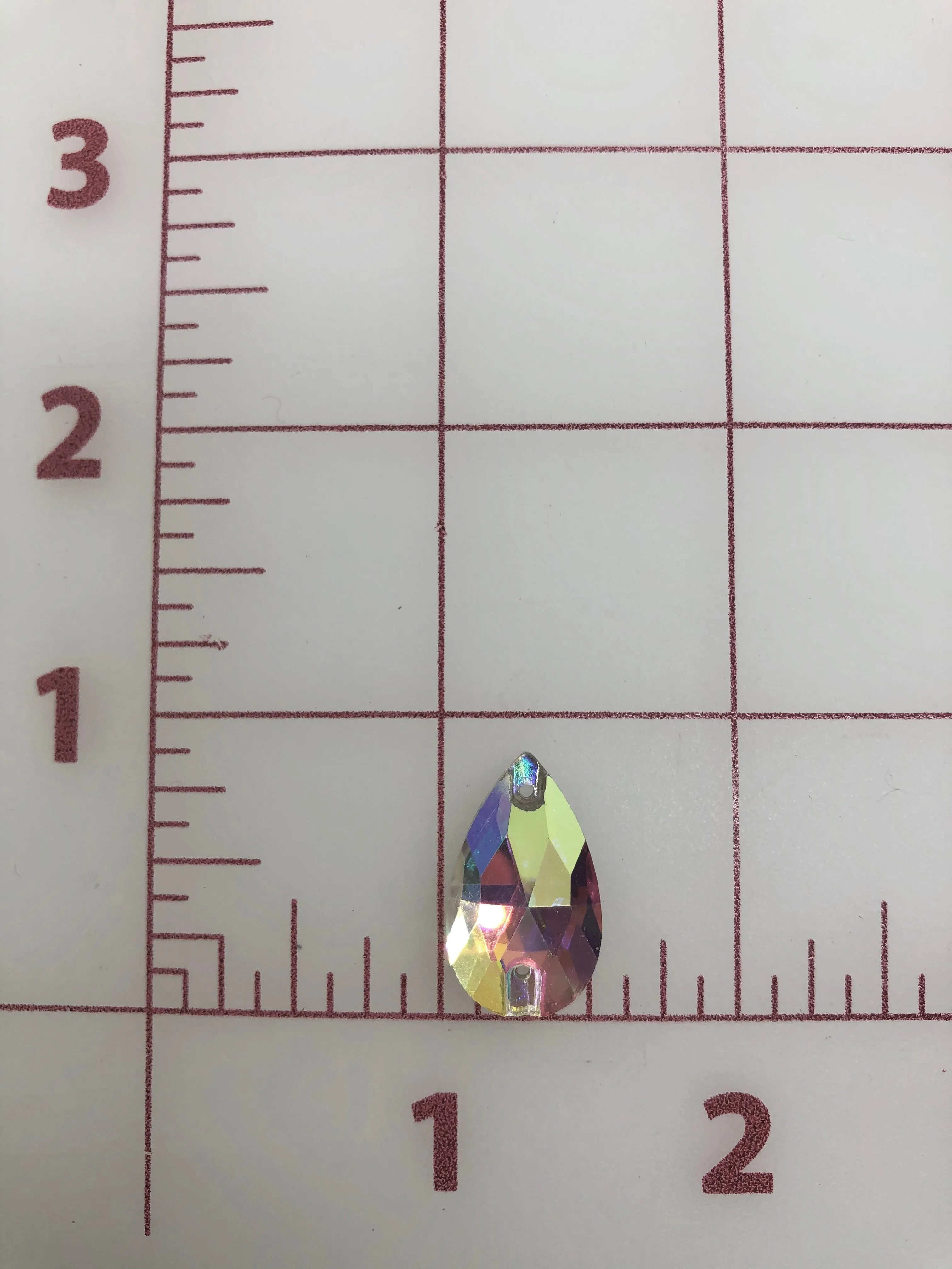 Rhinestones - 13x22mm Czech "Bright-Cut" Crystal AB Pear-Shape Sew-On