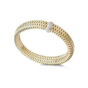 Roberto Coin 18ct Yellow Gold 0.18ct Diamond Primavera Flexible Bracelet ADR555BR2387YW