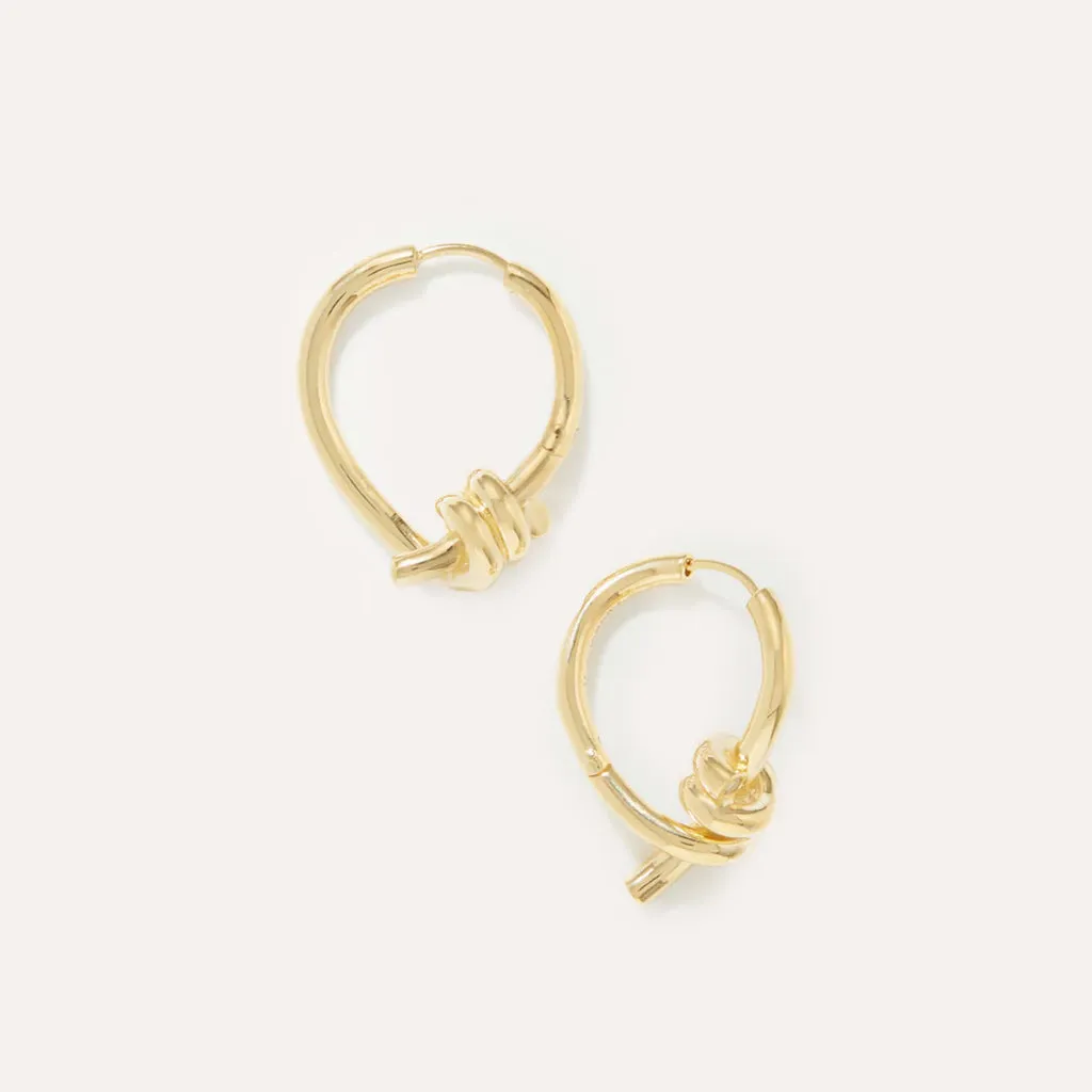 Rope Knot Hoop Earrings in 14kt Gold Over Sterling Silver