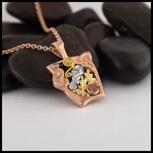 Rose Gold & Yellow Orange Sapphire Pendant