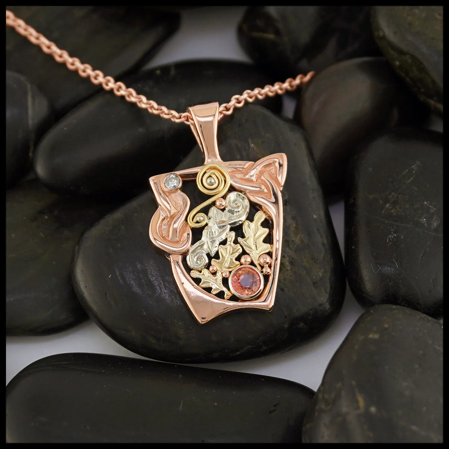 Rose Gold & Yellow Orange Sapphire Pendant