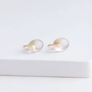 Rough stone topaz pebble stud