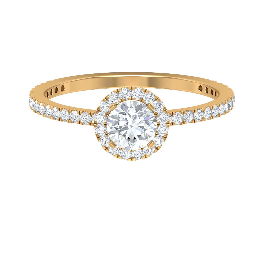 Round Lab Grown Diamond Promise Engagement Ring