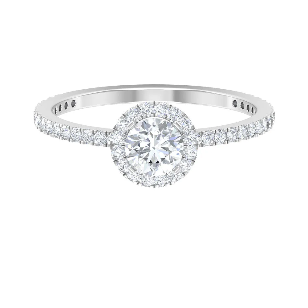 Round Lab Grown Diamond Promise Engagement Ring