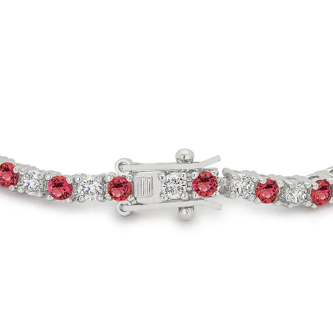 Ruby Red Cubic Zirconia Tennis Bracelet