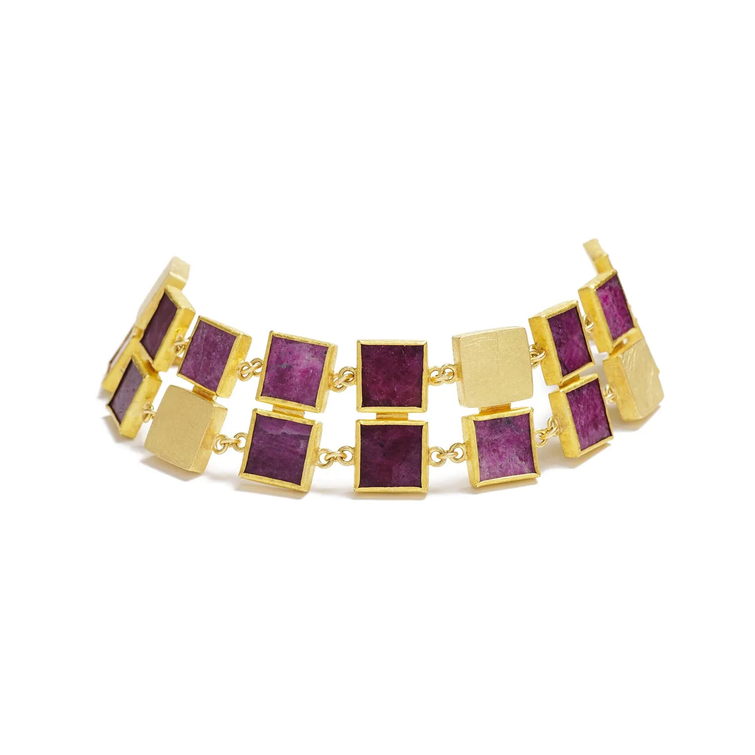 Ruby Slice Squares Bracelet