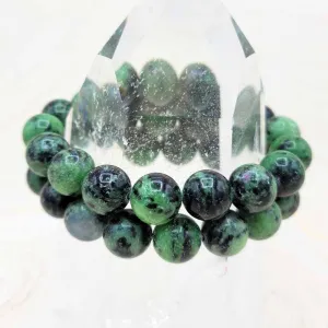 Ruby Zoisite Beaded Bracelet | Happiness | 12mm