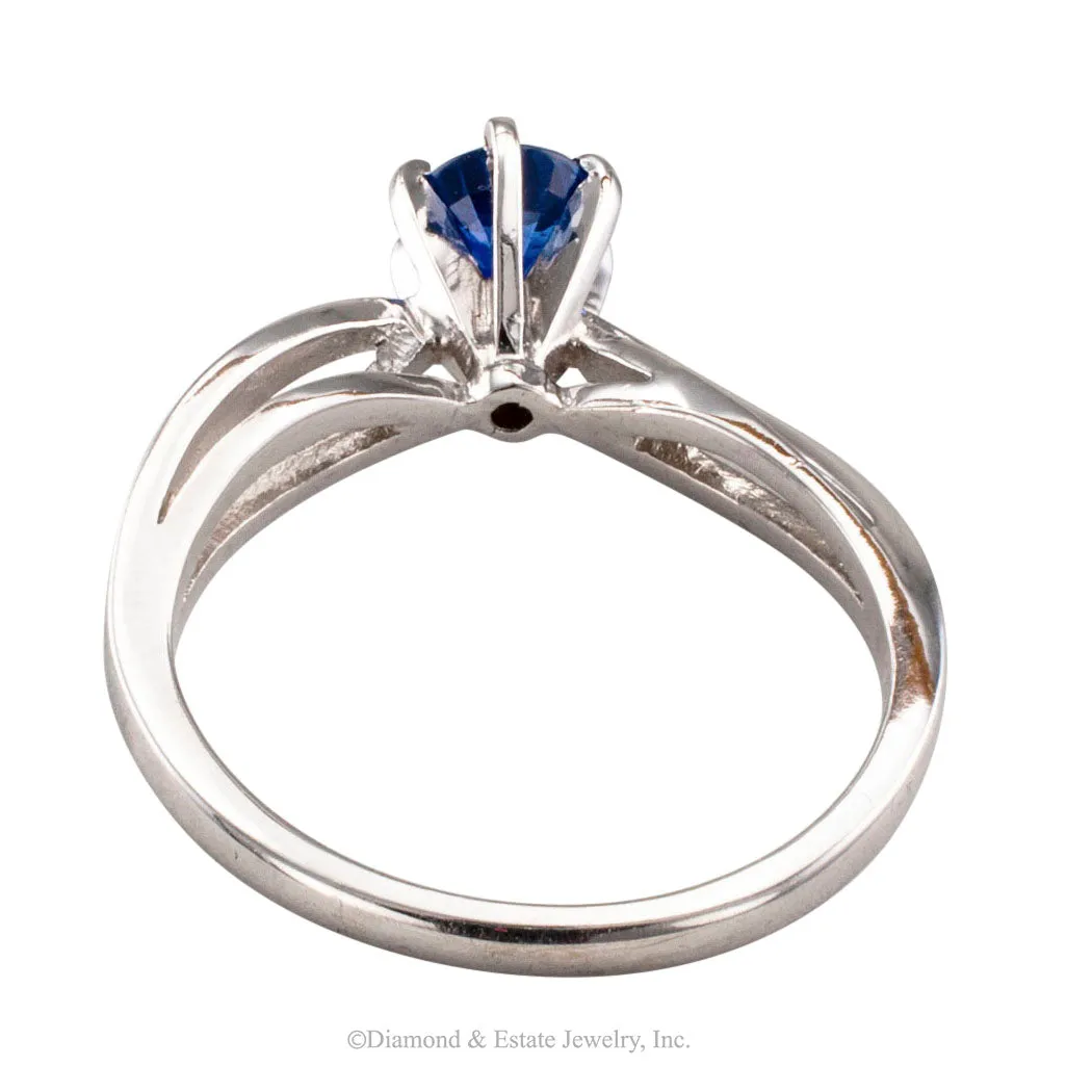 Sapphire White Gold Engagement Ring