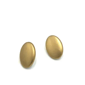 Shabby Metallic Gold Oval Stud Earrings