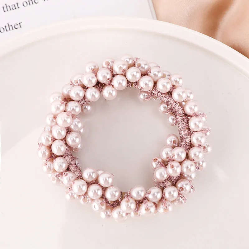 Simple Tie Hair Pearl Bracelet With Ponytail