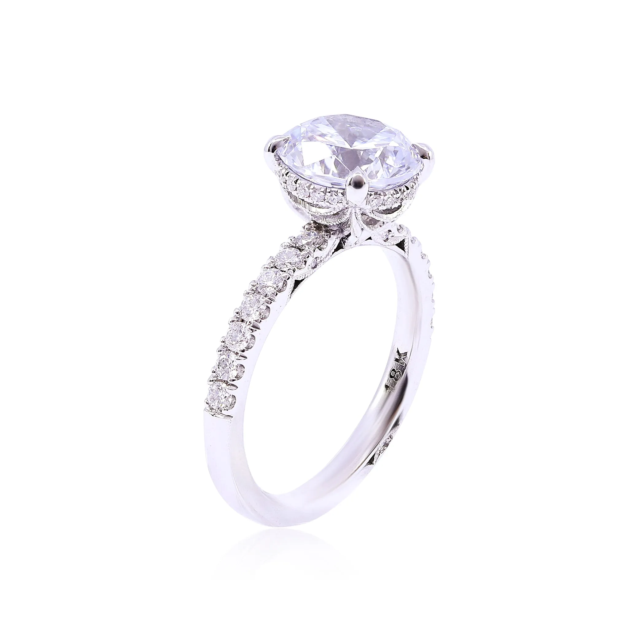 SIMPLY TACORI 18K WHITE GOLD DIAMOND ENGAGEMENT RING - SETTING ONLY