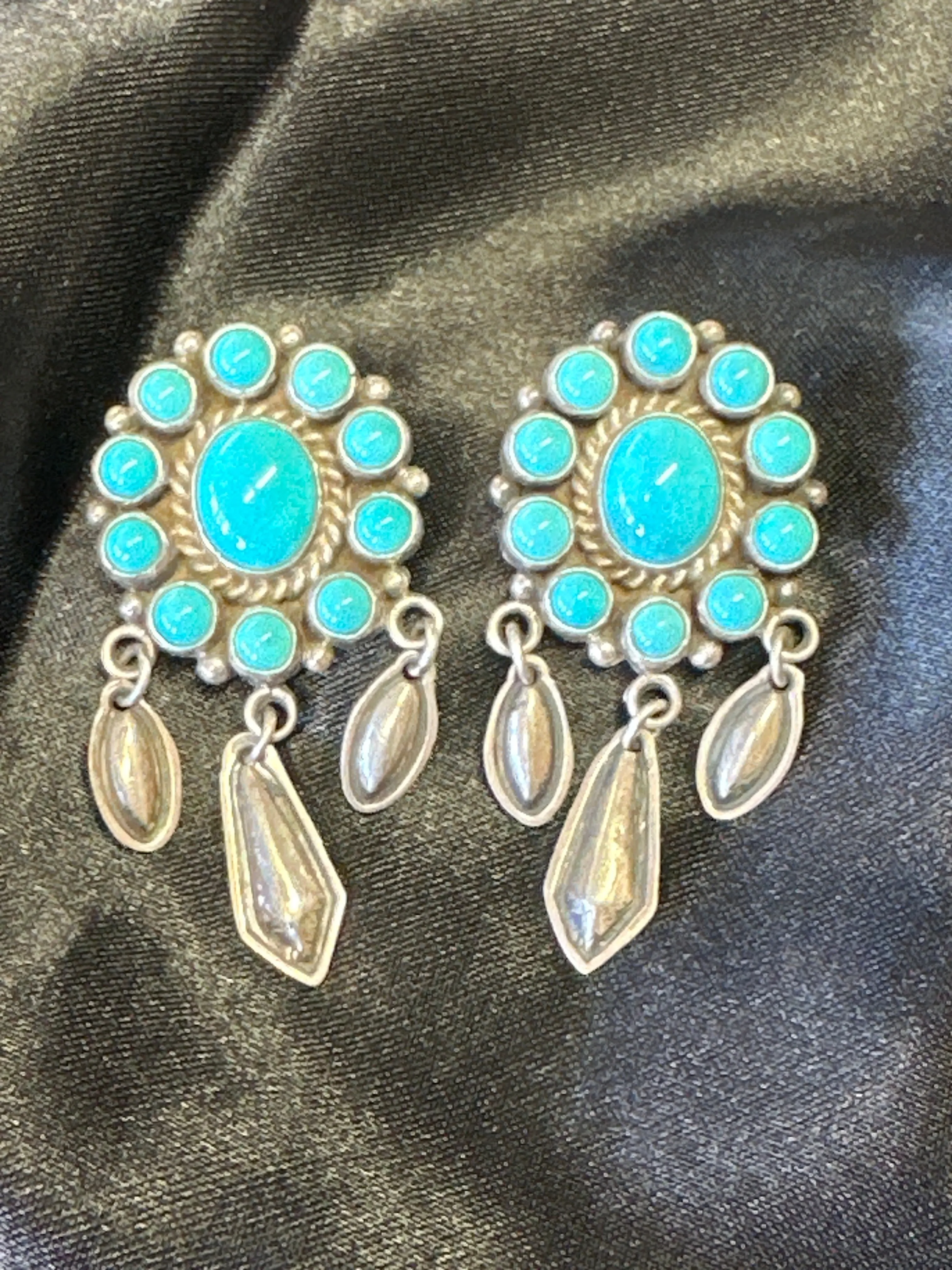 Sleeping Beauty Turquoise & Sterling Earrings