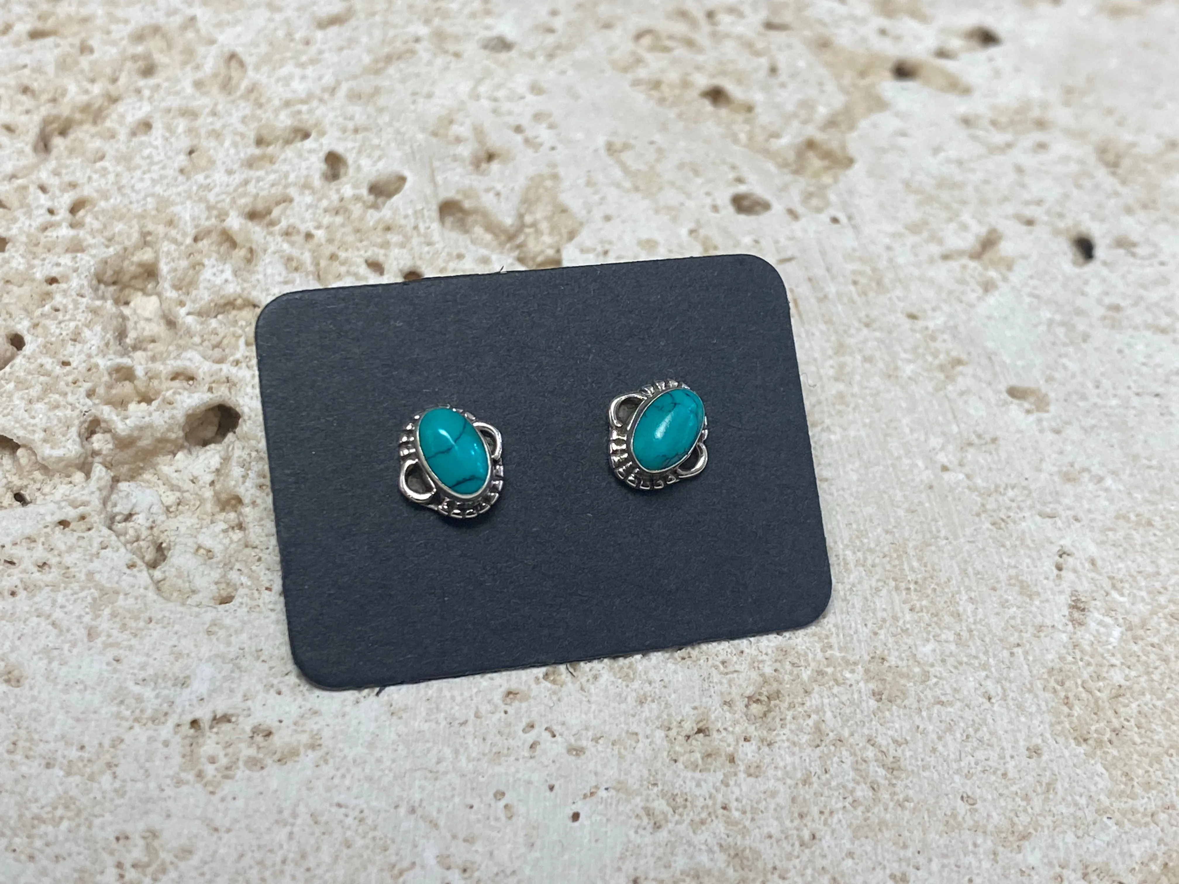 Small Turquoise Silver Studs - Five Styles