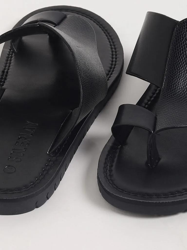 SOLEPLAY Black Multi Strap Sandals