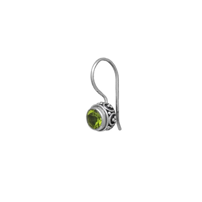 Sterling Silver Bali Drop with Peridot