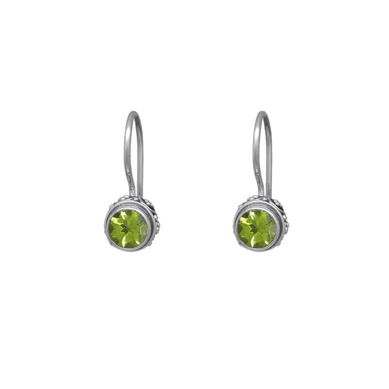 Sterling Silver Bali Drop with Peridot