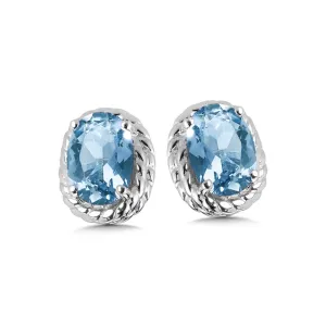 STERLING SILVER BLUE TOPAZ EARRING