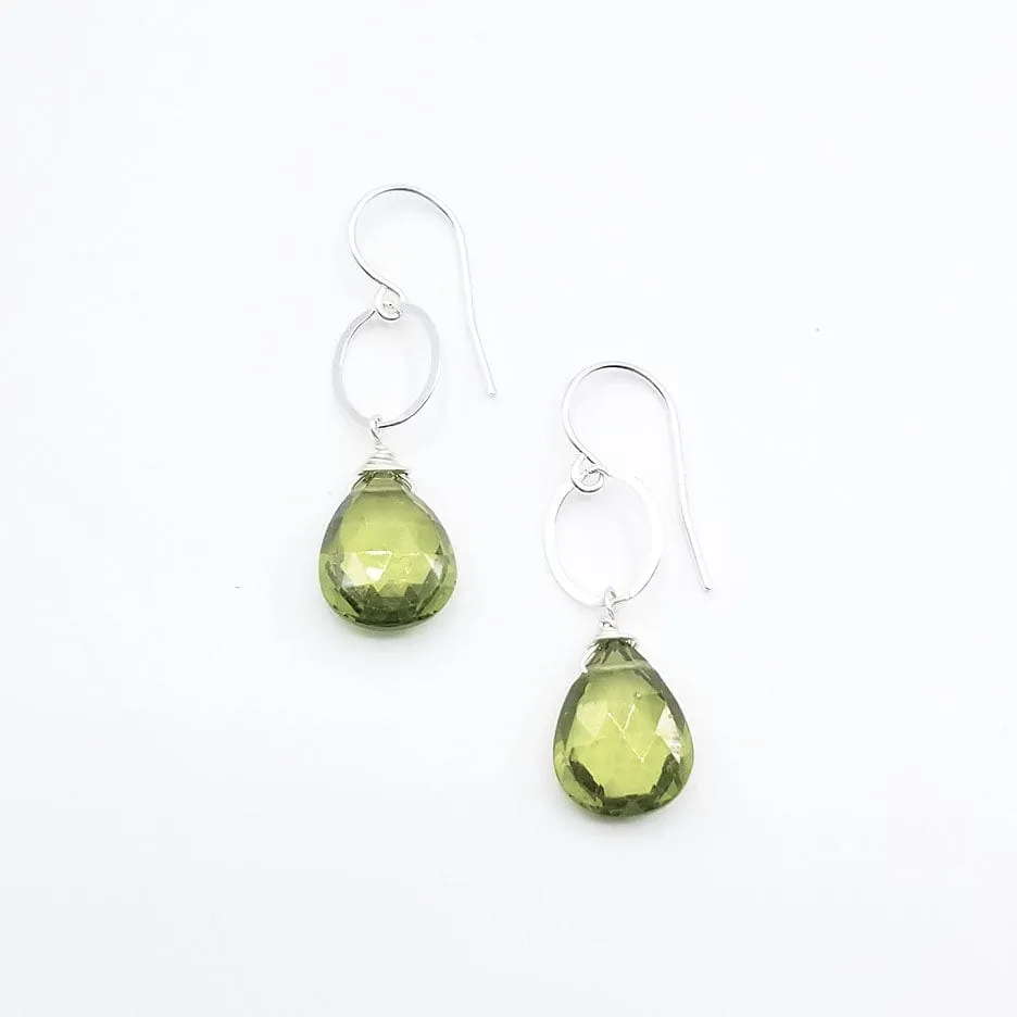 Sterling Silver Peridot Drop Earring