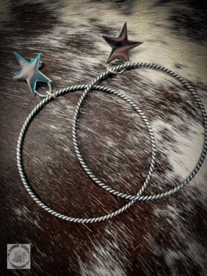 Sterling Silver Star Hoops