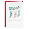 Stockings Hung From Garland Packaged Christmas Cards, Set of 5