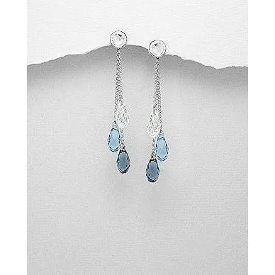 Swarovski Crystal Earrings & Pendants Sterling Silver-3 Styles of Beautiful Sparkling Crystal Earrings