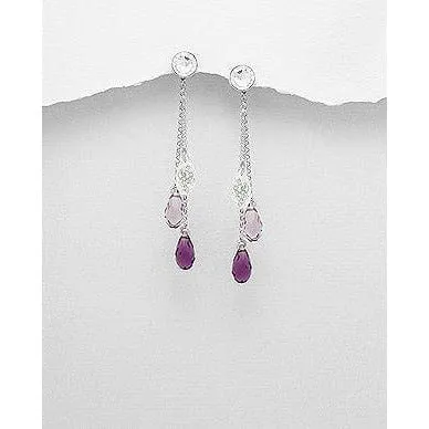 Swarovski Crystal Earrings & Pendants Sterling Silver-3 Styles of Beautiful Sparkling Crystal Earrings