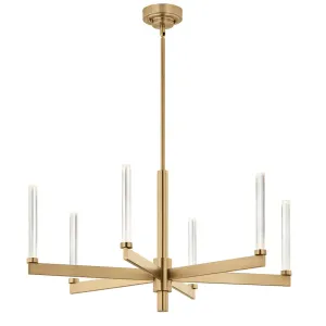 Sycara 36" 6-Light LED Chandelier, Champagne Bronze Finish