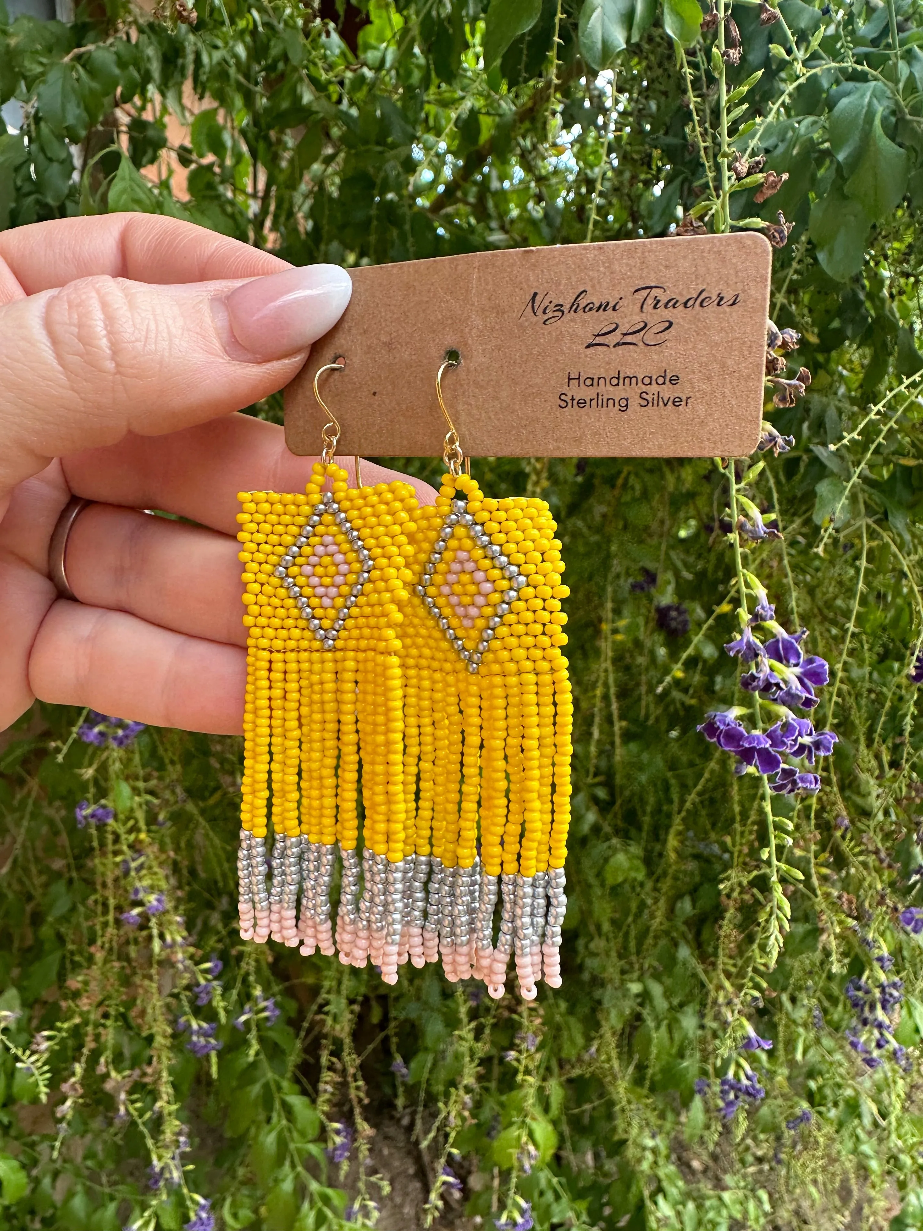 “The Golden Collection” Fiesta Handmade Yellow Beaded Earrings