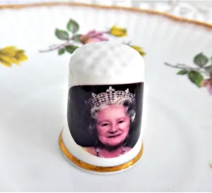 Thimble Queen Mum Elizabeth 100th Birthday 2000 Bone China