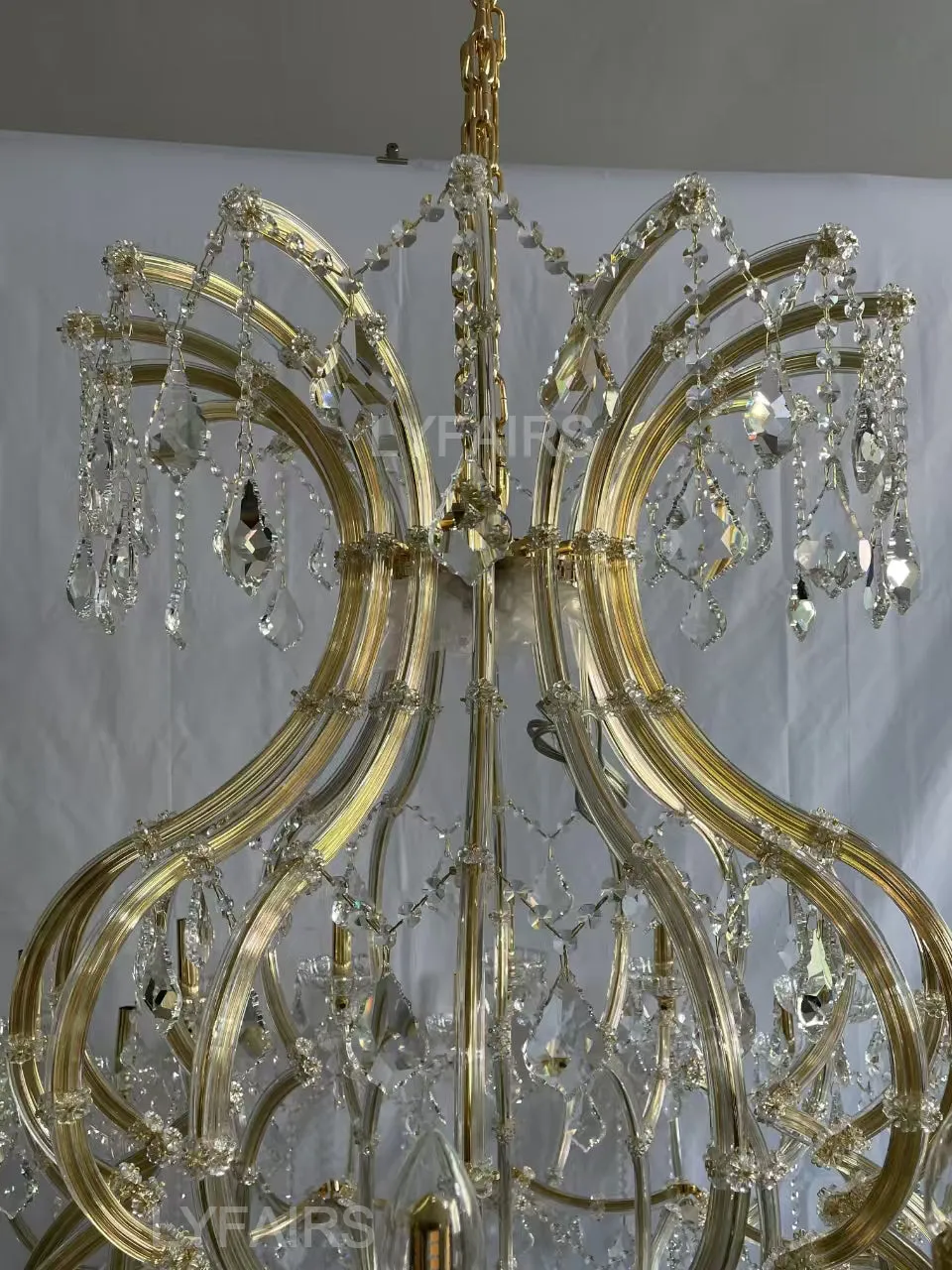 Traditional Classic Crystal Chandelier for Staircase/Foyer/Villa/High-ceiling Living Room