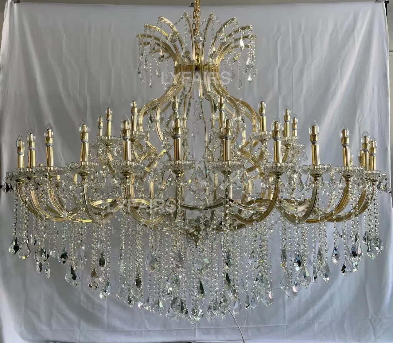 Traditional Classic Crystal Chandelier for Staircase/Foyer/Villa/High-ceiling Living Room