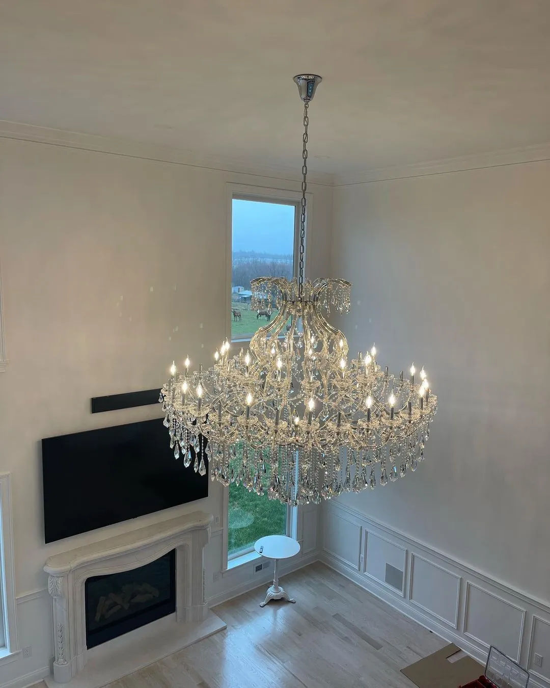 Traditional Classic Crystal Chandelier for Staircase/Foyer/Villa/High-ceiling Living Room