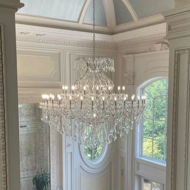 Traditional Classic Crystal Chandelier for Staircase/Foyer/Villa/High-ceiling Living Room