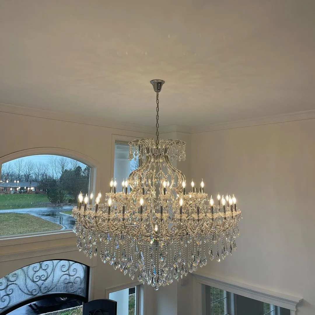 Traditional Classic Crystal Chandelier for Staircase/Foyer/Villa/High-ceiling Living Room