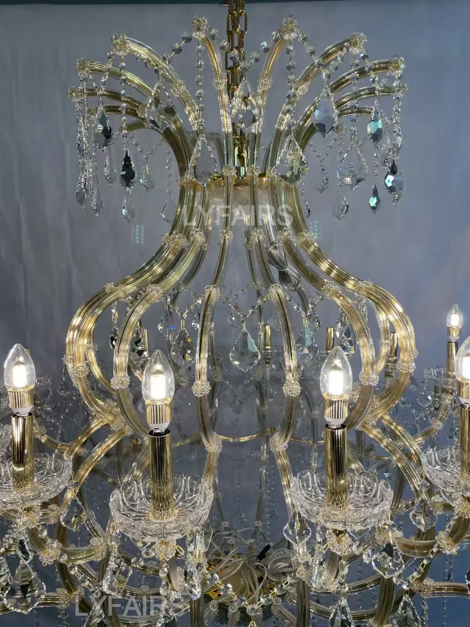 Traditional Classic Crystal Chandelier for Staircase/Foyer/Villa/High-ceiling Living Room